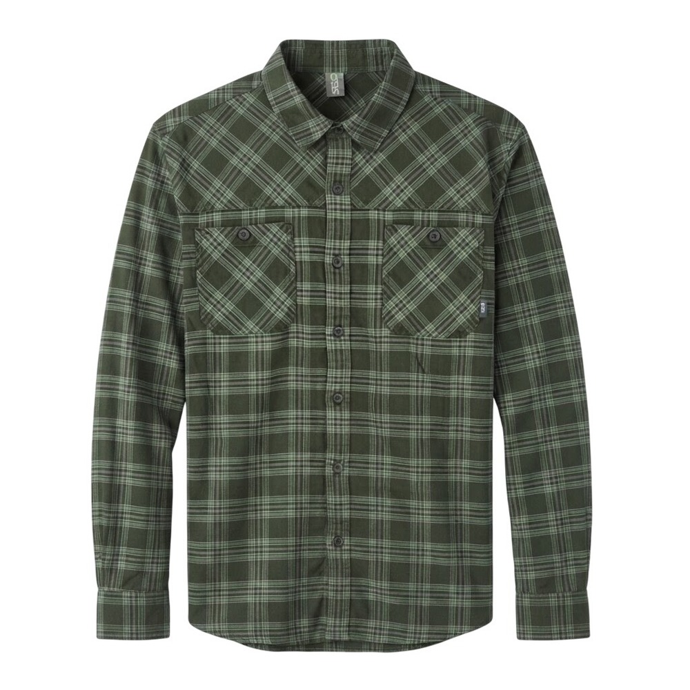 Stio Mens XXL 2XL Green Plaid Long Sleeve Button Down Cotton Western Shirt - CJ